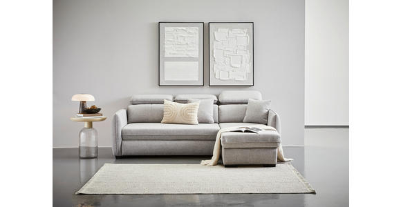 ECKSOFA in Flachgewebe Grau  - Schwarz/Grau, MODERN, Kunststoff/Textil (182/237cm) - Carryhome