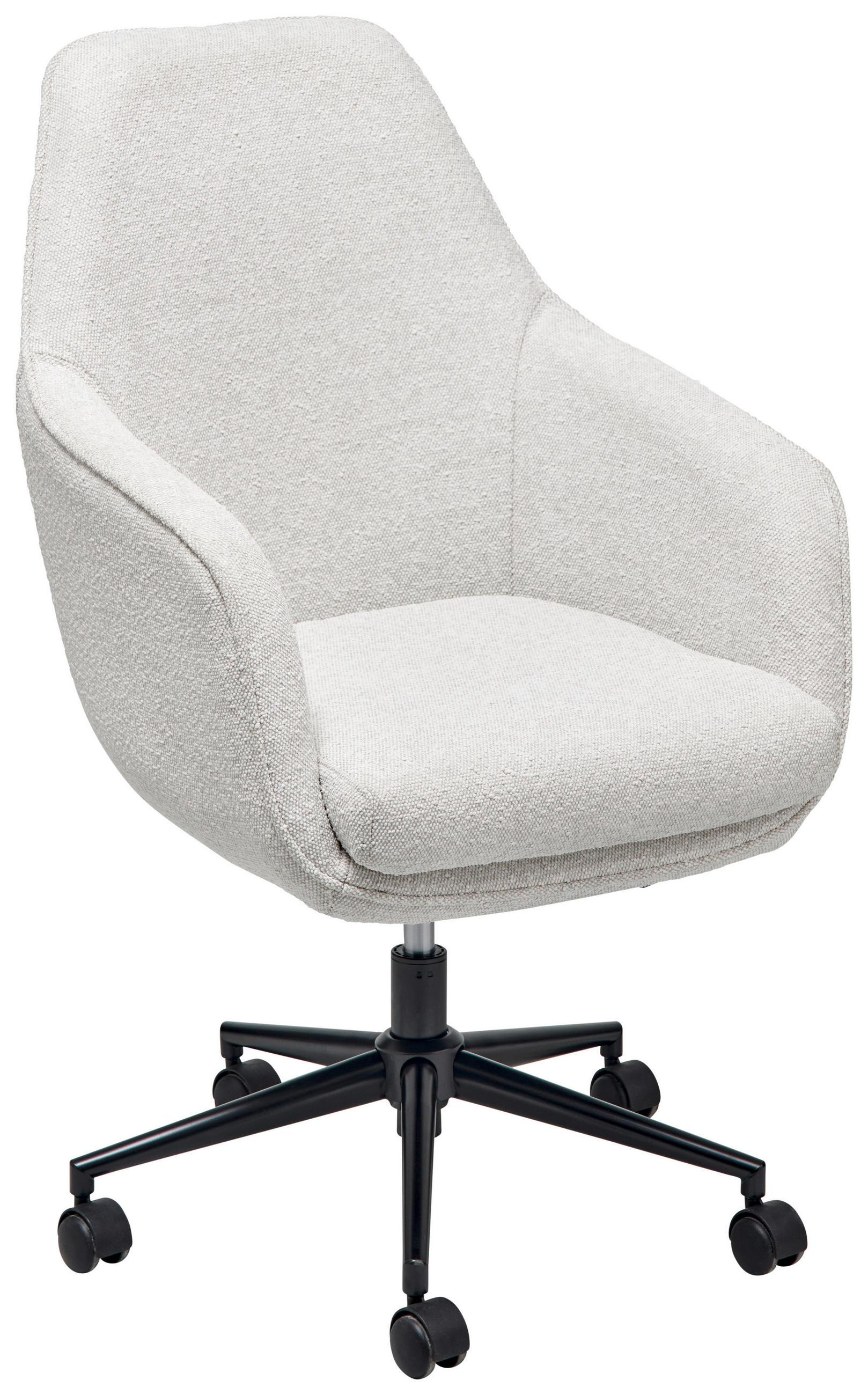 SCAUN ROTATIV  țesătură Bouclé bej  - bej/negru, Lifestyle, plastic/metal (63/93-98/71cm) - Livetastic