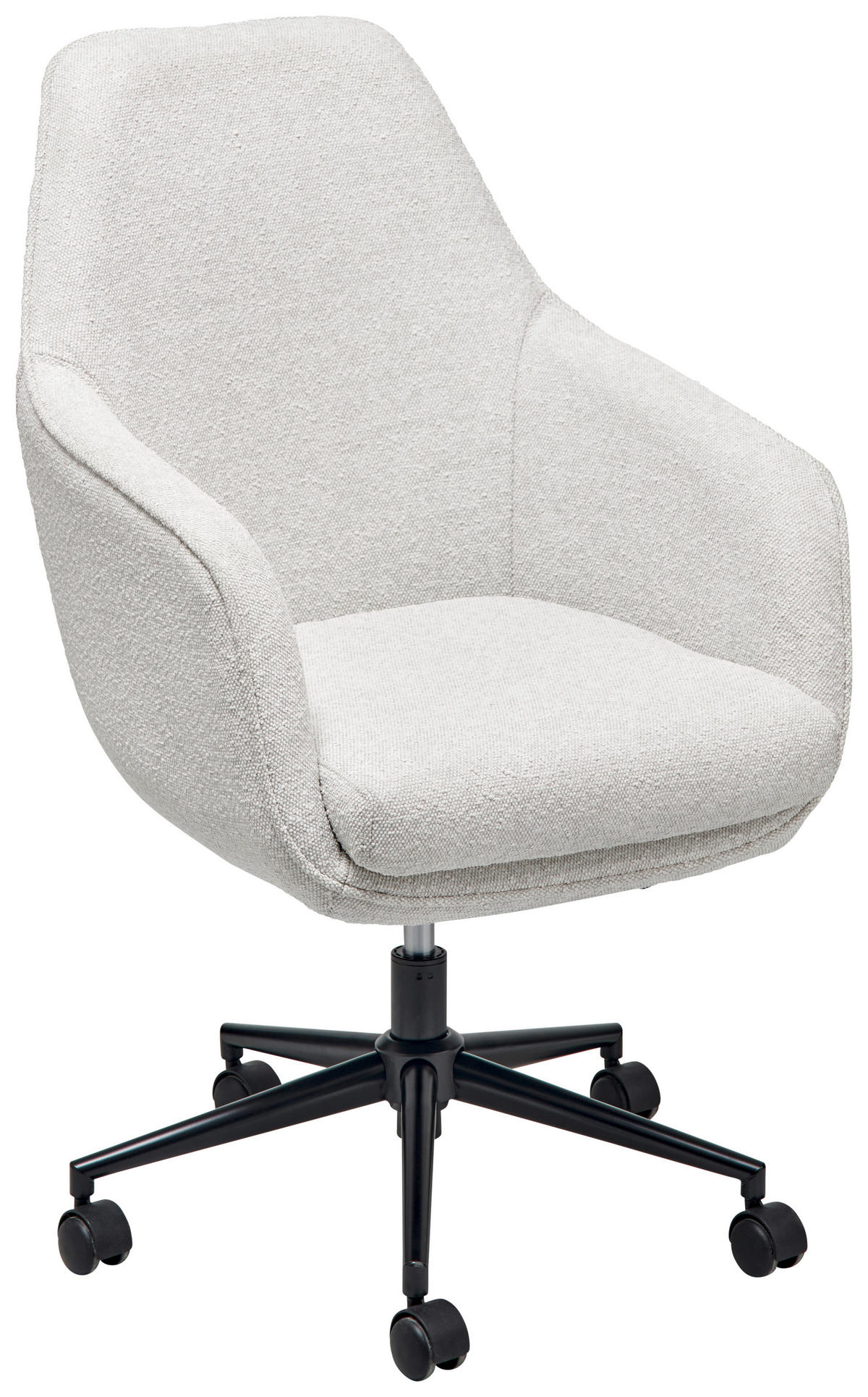 DREHSTUHL Bouclé Beige  - Beige/Schwarz, LIFESTYLE, Kunststoff/Textil (63/93-98/71cm) - Livetastic
