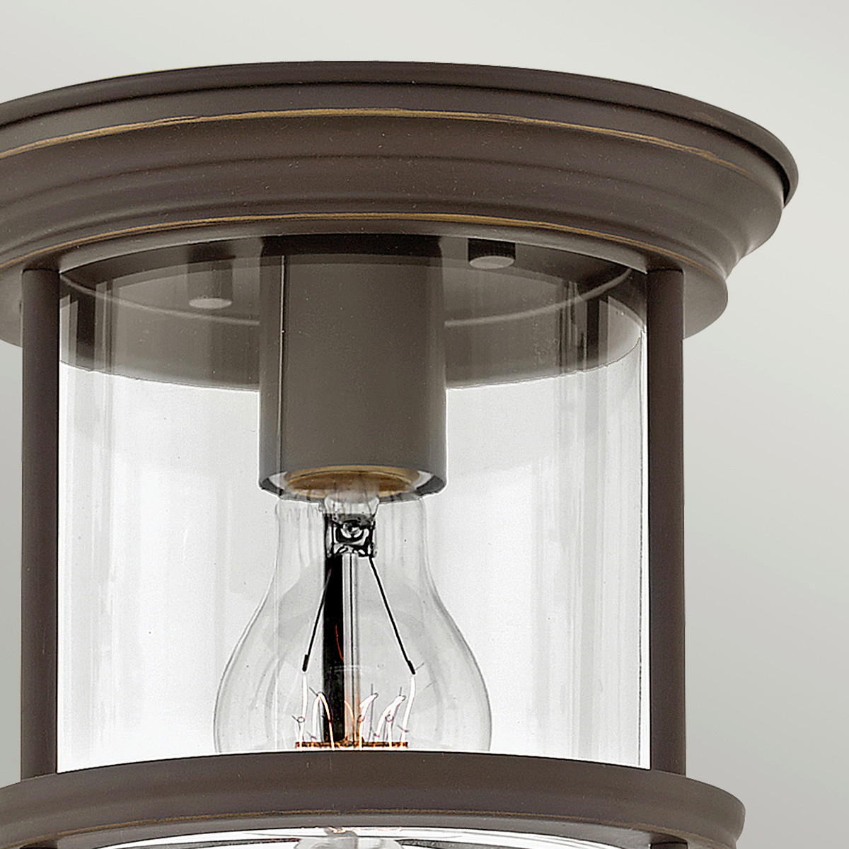 TAKLAMPA Elstead Hadrian 19.6/18.5 cm  - bronsfärgad, Klassisk, metall/glas (19.6/18.5cm) - Elstead Lighting