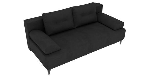 SCHLAFSOFA  in Velours Anthrazit  - Anthrazit/Schwarz, KONVENTIONELL, Textil/Metall (200/98/90cm) - Carryhome