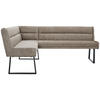 ECKBANK 159/217 cm Webstoff Taupe, Schwarz   - Taupe/Schwarz, Design, Textil/Metall (159/217cm) - Novel