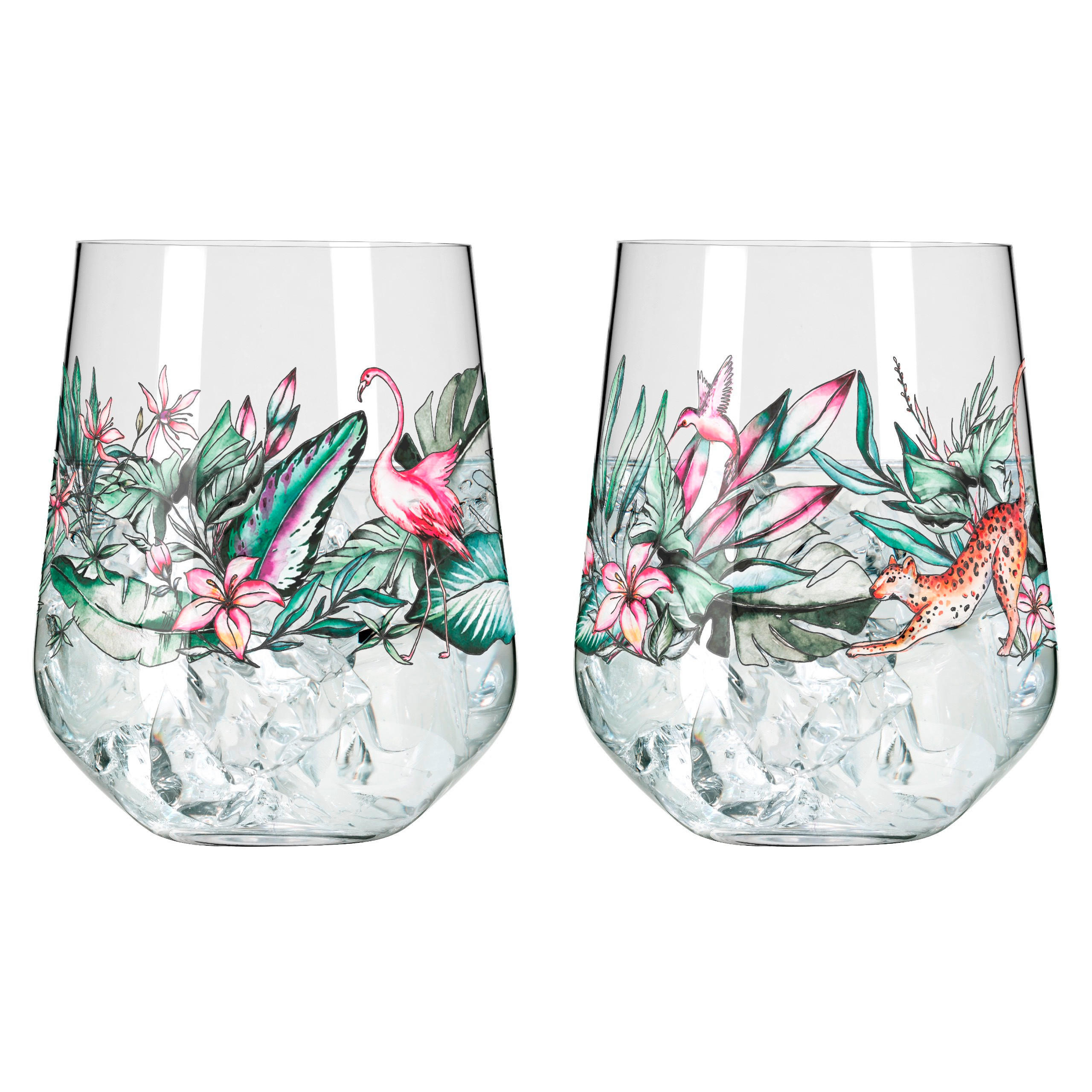 GLÄSERSET Schattenfauna 2-teilig  - Pink/Gelb, LIFESTYLE, Glas (10,2/12,4/10,2cm) - Ritzenhoff