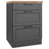 KÜCHENUNTERSCHRANK 60/86/60 cm  in Grau, Eiche Wotan  - Eiche Wotan/Schwarz, LIFESTYLE, Holzwerkstoff/Metall (60/86/60cm) - Held
