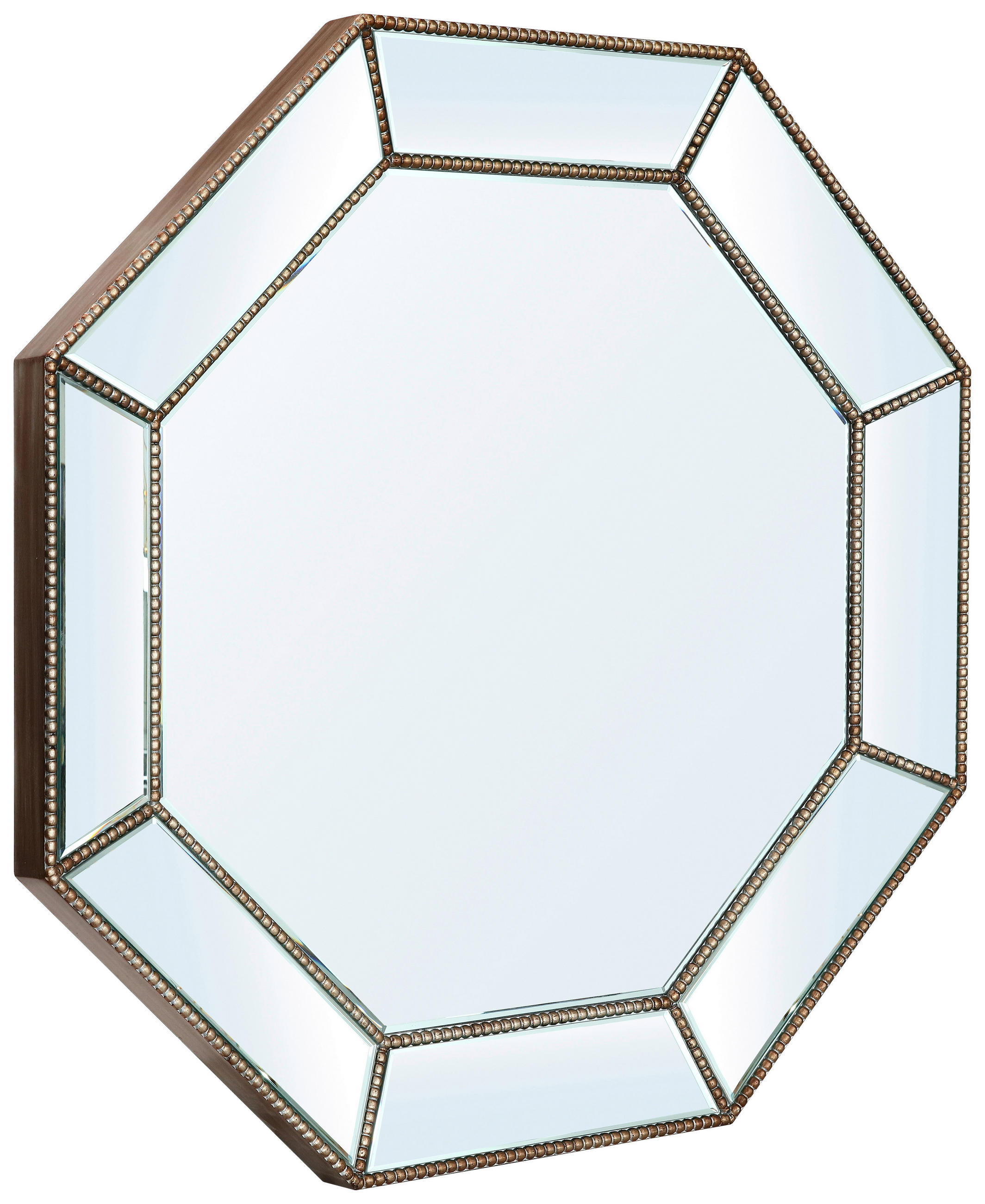 WANDSPIEGEL 80/80/4 cm    in achteckig  - Klar/Dunkelbraun, Design, Glas/Holzwerkstoff (80/80/4cm) - MID.YOU
