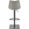 BARHOCKER Lederlook Grau Stahl Sitzfläche 360° drehbar  - Grau, Design, Textil/Metall (43/85 - 110/46cm) - Novel