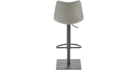 BARHOCKER Lederlook Grau Stahl Sitzfläche 360° drehbar  - Grau, Design, Textil/Metall (43/85 - 110/46cm) - Novel