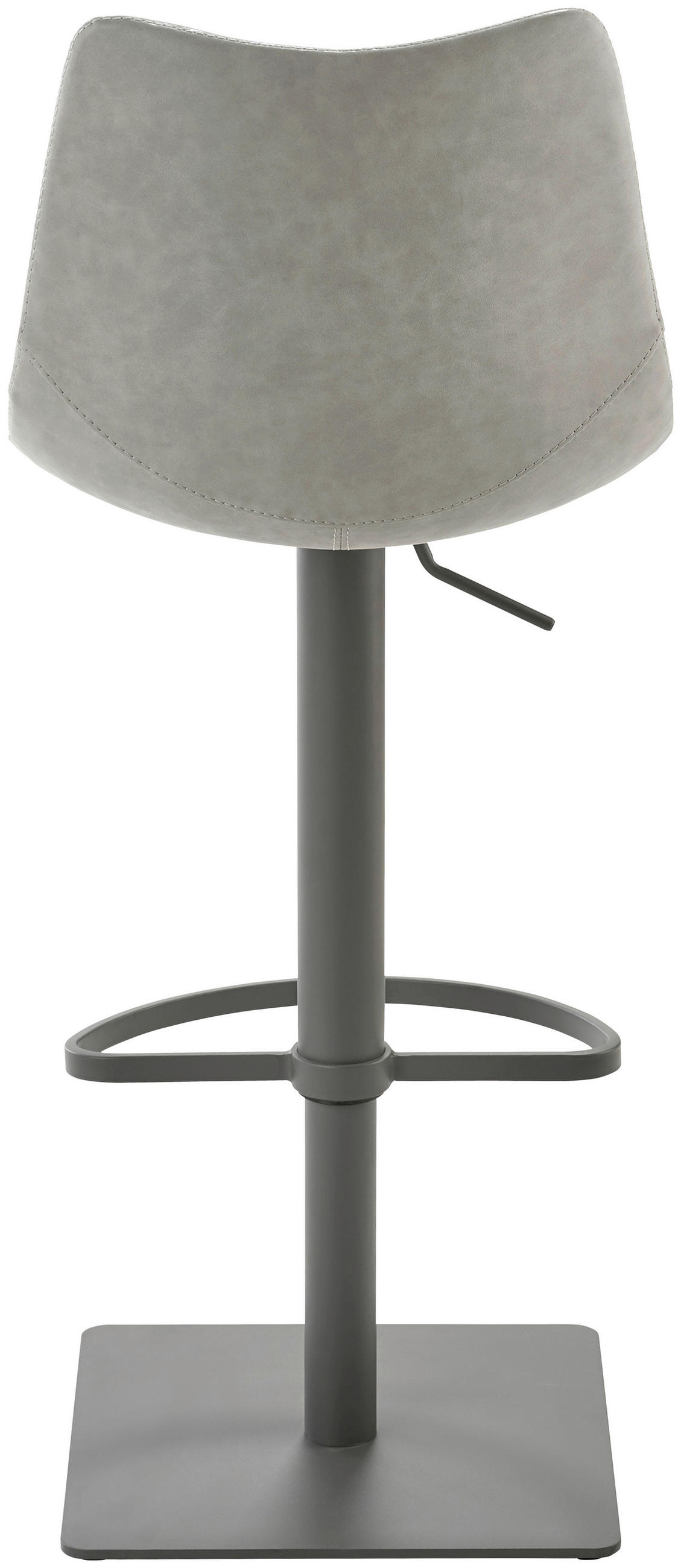 BARHOCKER Lederlook Grau Stahl Sitzfläche 360° drehbar  - Grau, Design, Textil/Metall (43/85 - 110/46cm) - Novel