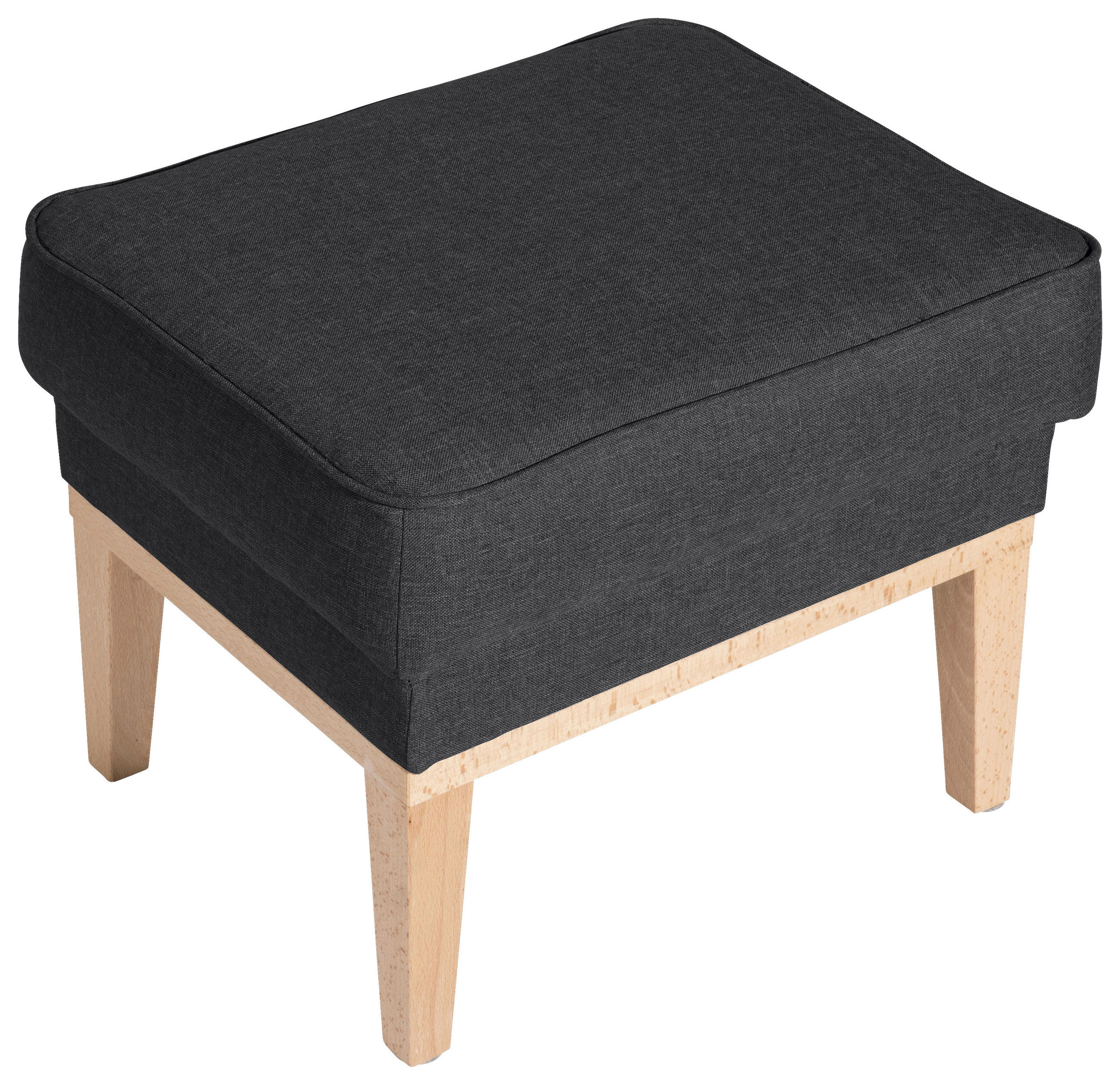 HOCKER Textil Graphitfarben  - Graphitfarben/Naturfarben, Konventionell, Holz/Textil (50/41/41cm) - Max Winzer