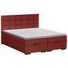 BOXSPRINGBETT 180/200 cm  in Weinrot  - Weinrot/Schwarz, Konventionell, Kunststoff/Textil (180/200cm) - home24