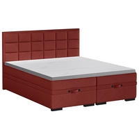 BOXSPRINGBETT 180/200 cm  in Weinrot  - Weinrot/Schwarz, Konventionell, Kunststoff/Textil (180/200cm) - home24
