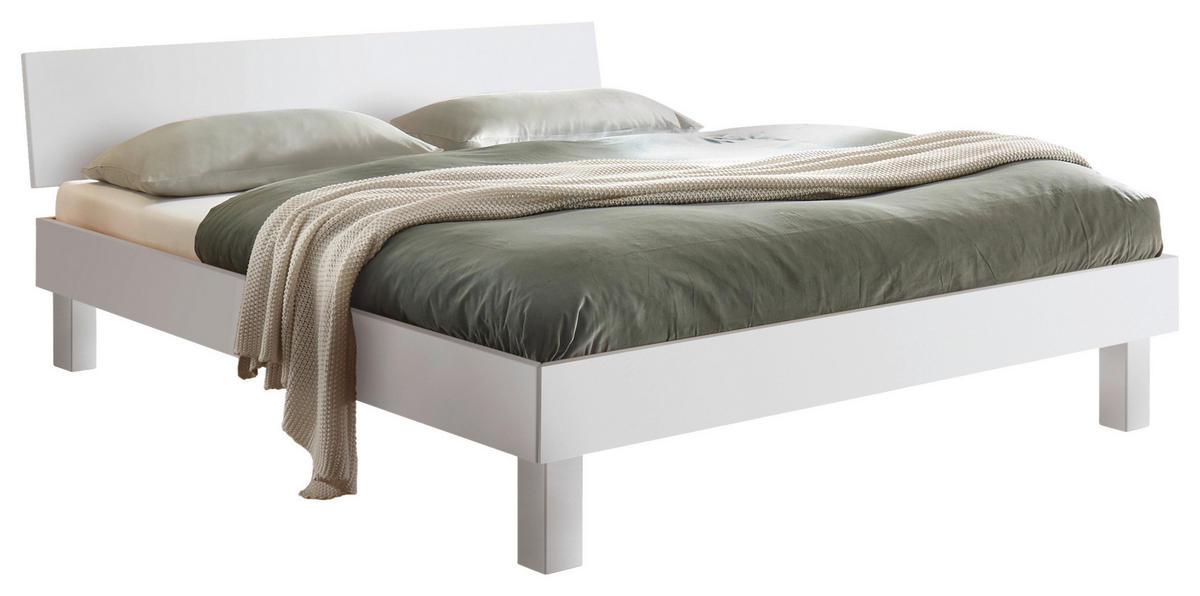 BETT 100/200 cm  Weiss   - Weiss, Design, Holzwerkstoff (100/200cm) - Hasena