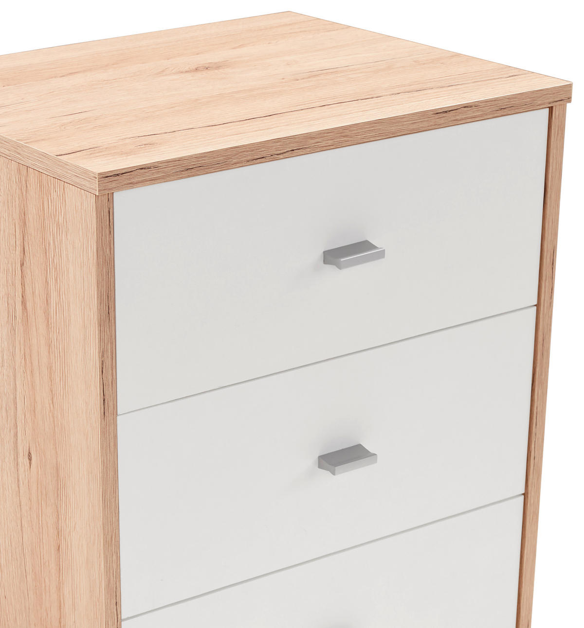 NACHTSCHRANK 50/54,8/34,6 cm  - Chromfarben/Eichefarben, KONVENTIONELL, Holzwerkstoff/Kunststoff (50/54,8/34,6cm)