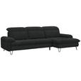 ECKSOFA in Webstoff Anthrazit  - Anthrazit/Schwarz, LIFESTYLE, Textil/Metall (310/180cm) - Valnatura