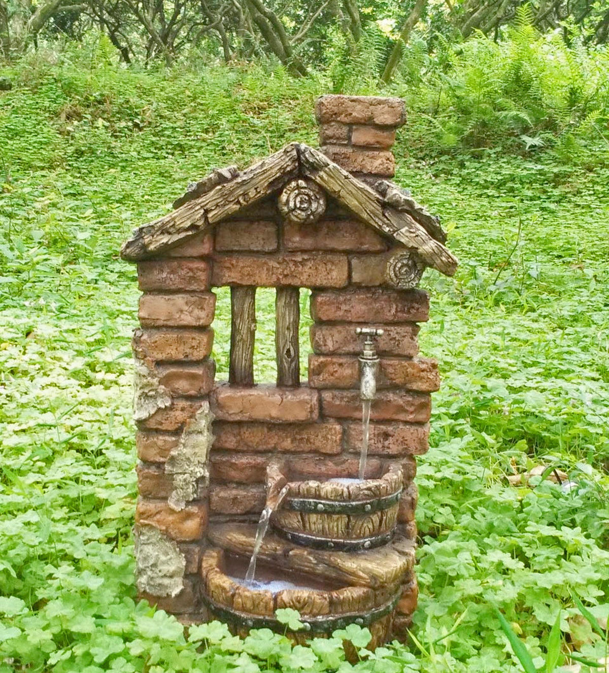 GARTENBRUNNEN - Braun, Basics, Kunststoff (32/66/22cm) - Gardenson