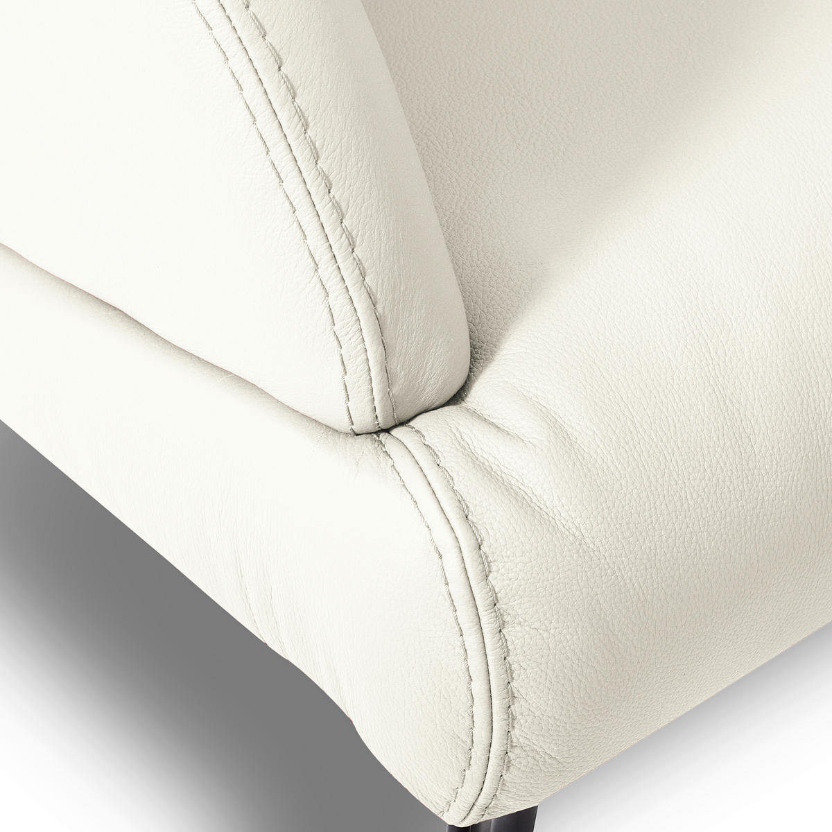 SESSEL in Echtleder Weiß  - Schwarz/Weiß, Design, Leder/Metall (67/87/74cm) - Livetastic