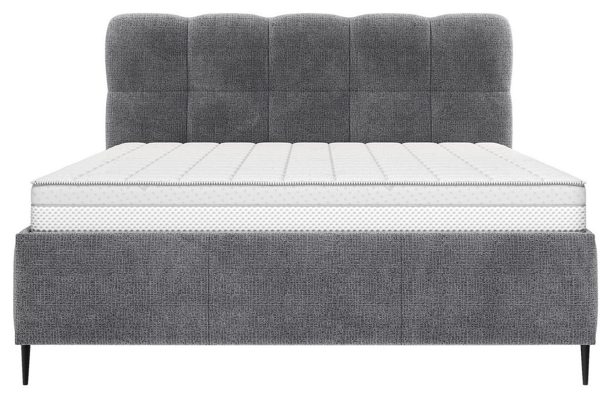 POLSTERBETT gepolstertes Kopfteil, Lattenrost 160/200 cm  in Anthrazit  - Anthrazit/Schwarz, Design, Holz/Textil (160/200cm) - Boxxx