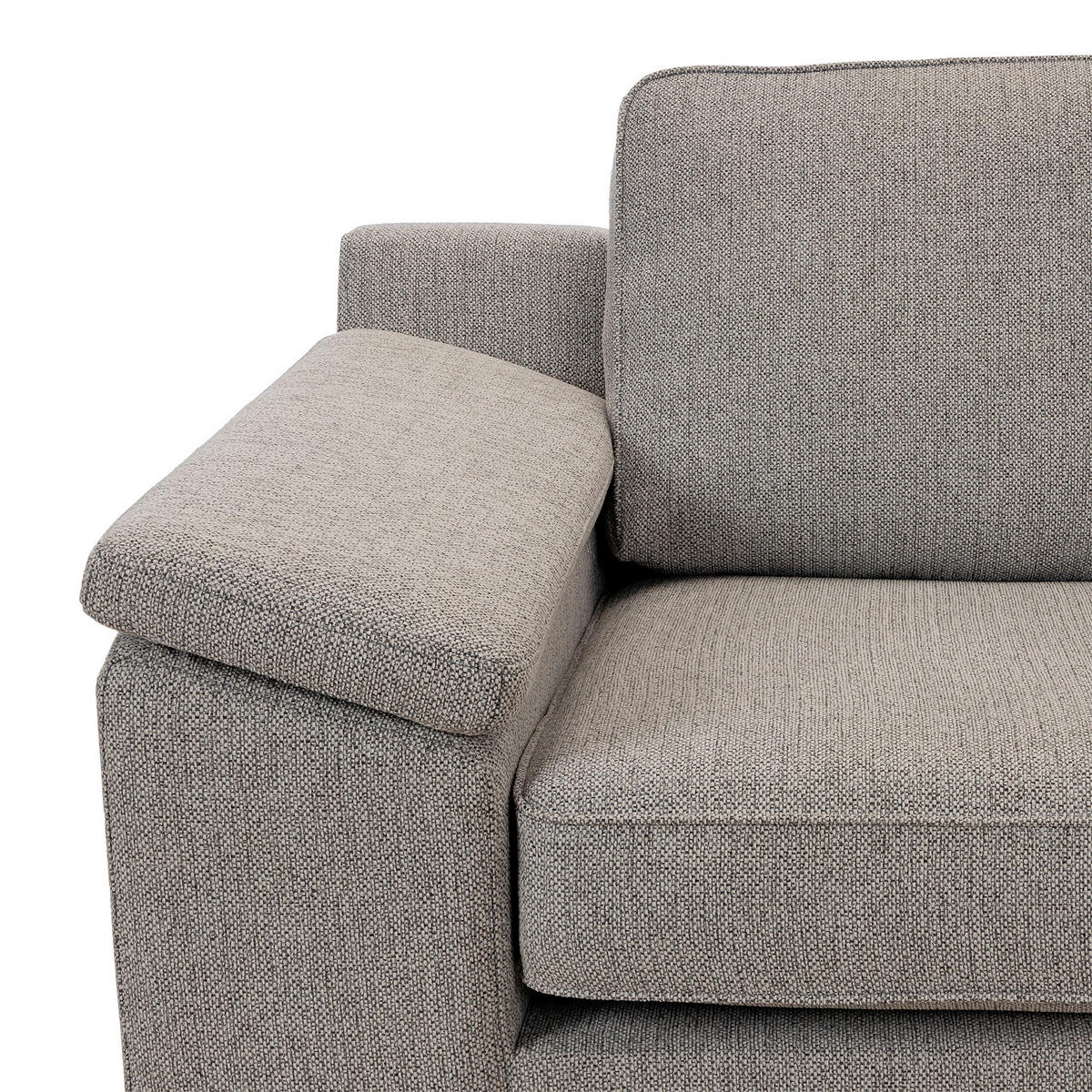 2,5-SITS SOFFA i svart, greige  - greige/cognacfärgad, Basics, metall/trä (226/85/92cm) - Pure Home Comfort