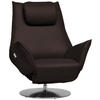 RELAXSESSEL in Leder Dunkelbraun  - Edelstahlfarben/Dunkelbraun, Design, Leder/Metall (92/79/90cm) - Koinor