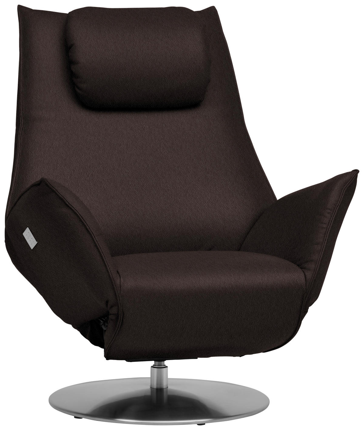 RELAXSESSEL in Leder Dunkelbraun  - Edelstahlfarben/Dunkelbraun, Design, Leder/Metall (92/79/90cm) - Koinor