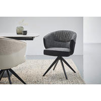 ARMLEHNSTUHL  in Eisen Webstoff, Mikrofaser  - Schwarz, Design, Textil/Metall (61/82,5/63cm) - Novel