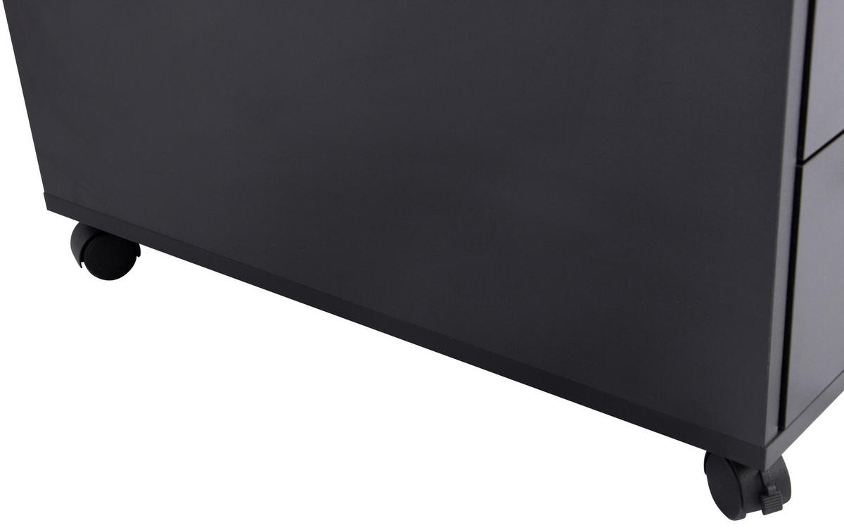 ROLLCONTAINER 43/56/60 cm  - Schwarz, MODERN, Holzwerkstoff/Kunststoff (43/56/60cm) - Livetastic