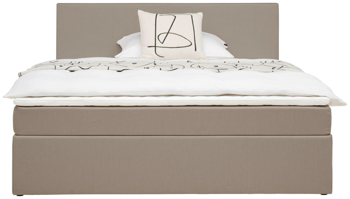 BOXBETT 160/200 cm  in Sandfarben  - Sandfarben/Schwarz, Basics, Holz/Kunststoff (160/200cm) - P & B