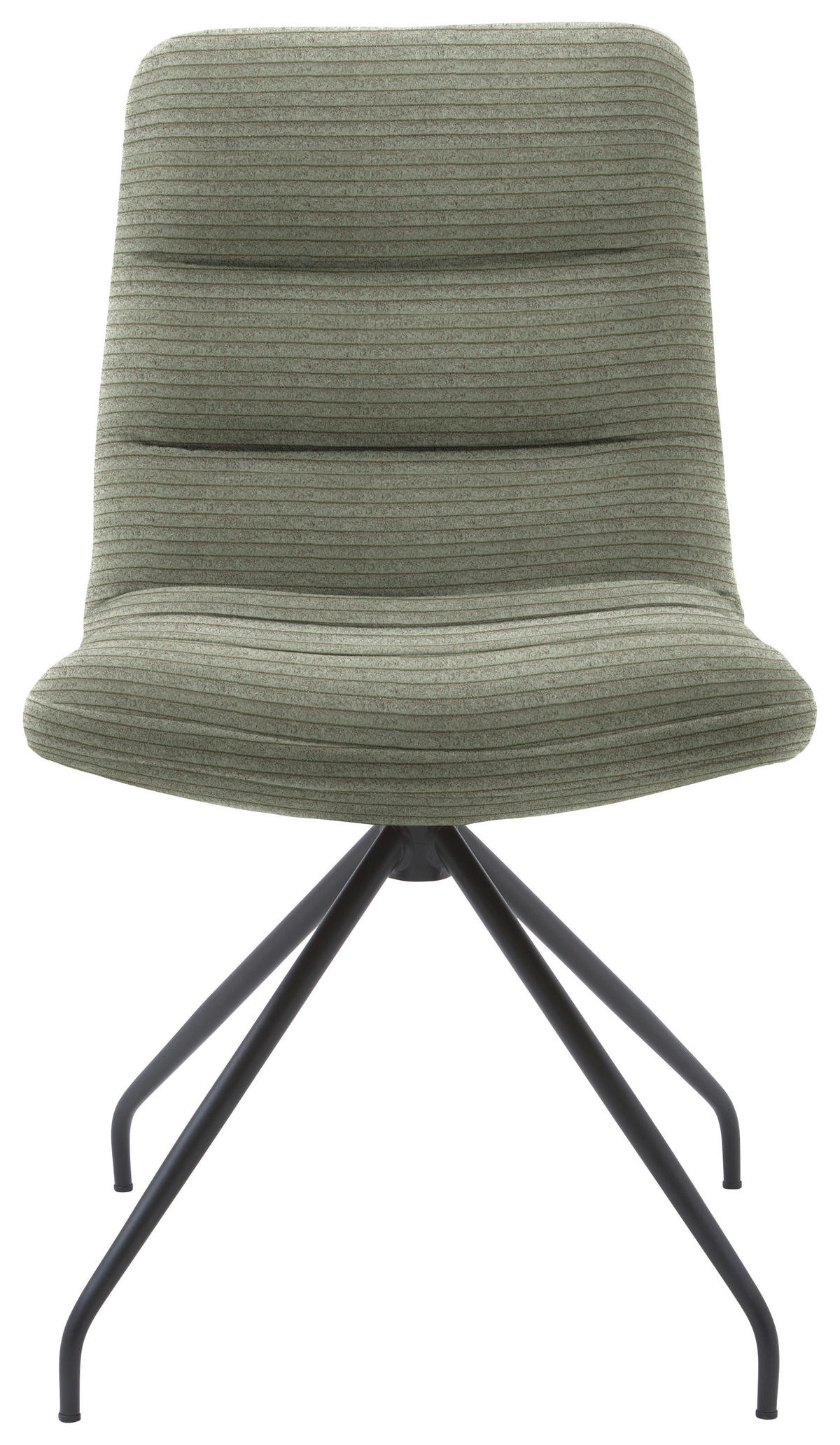 STUHL  in Cord Textil  - Schwarz/Olivgrün, Design, Textil/Metall (52/88/66cm) - Dieter Knoll