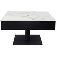 COUCHTISCH ESG 75/75/42-57 cm quadratisch Schwarz, Weiß  - Schwarz/Weiß, Basics, Glas/Keramik (75/75/42-57cm) - Dieter Knoll
