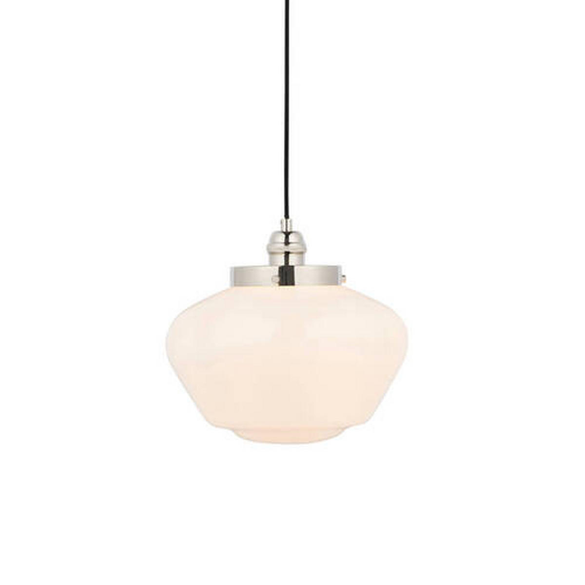 HÄNGELEUCHTE 30/152 cm  - Opal/Nickelfarben, KONVENTIONELL, Glas (30/152cm) - ENDON