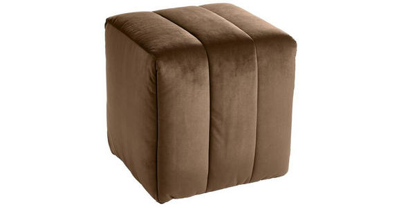 HOCKER in Textil Dunkelbraun  - Dunkelbraun, Design, Textil (43/50/43cm) - Novel