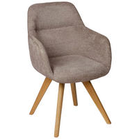 ARMLEHNSTUHL  in Chenille  - Taupe, Design, Holz/Textil (57/85,5/65cm) - Voleo