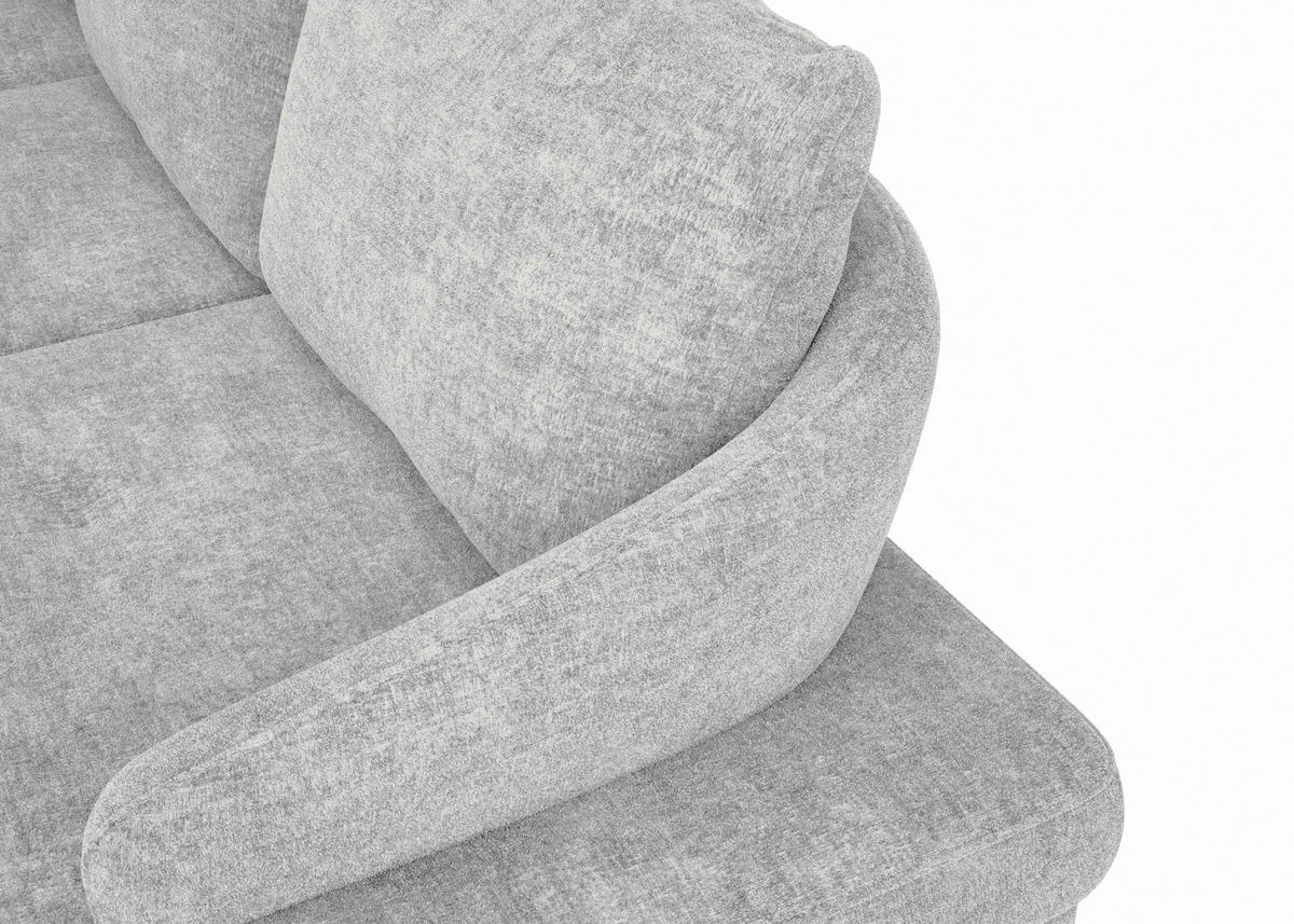 ECKSOFA in Webstoff Hellgrau  - Hellgrau/Schwarz, KONVENTIONELL, Textil/Metall (183/293cm) - Carryhome