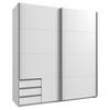 SCHWEBETÜRENSCHRANK 179/198/64 cm 2-türig Weiß  - Alufarben/Weiß, Design, Holzwerkstoff/Metall (179/198/64cm) - Boxxx