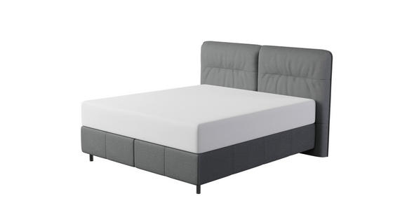 BOXSPRINGBETT 180/200 cm  in Schwarz  - Alufarben/Schwarz, KONVENTIONELL, Textil/Metall (180/200cm) - Dieter Knoll