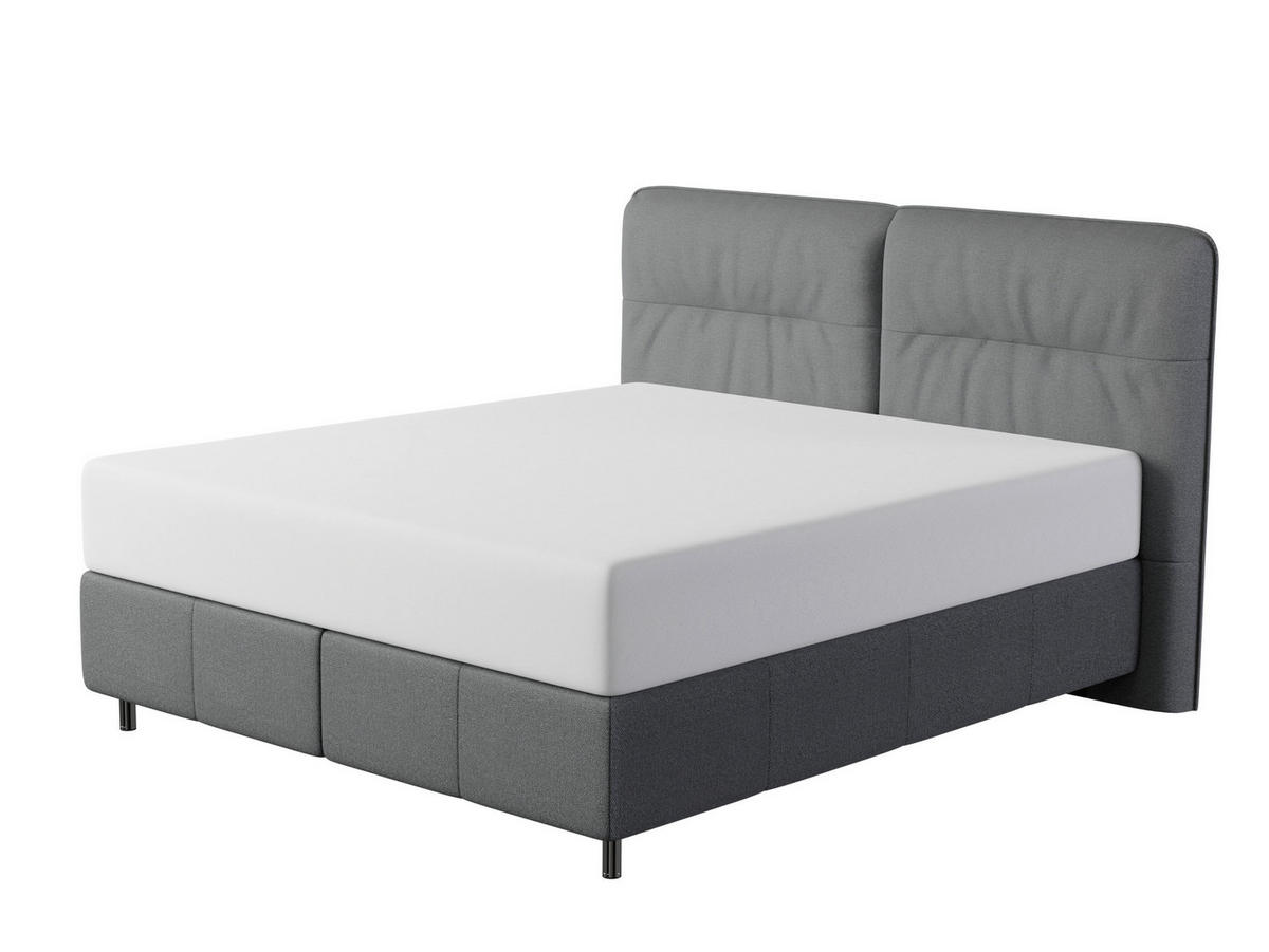 BOXSPRING KREVET 180/200 cm     crna  - crna/boje aluminija, Design, tekstil/metal (180/200cm) - Dieter Knoll