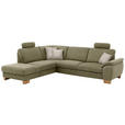 ECKSOFA in Mikrofaser Hellgrün  236/286 cm  - Wildeiche/Beige, KONVENTIONELL, Holz/Textil (236/286cm) - Voleo