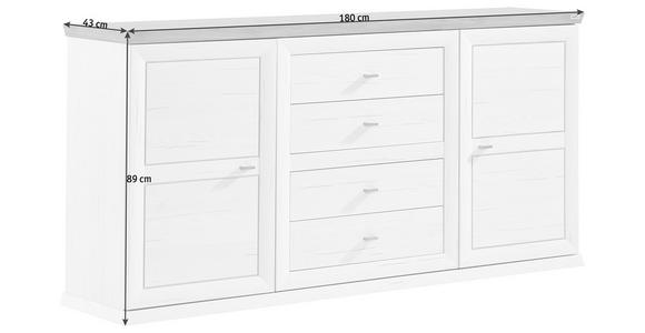 SIDEBOARD Grau, Weiß Einlegeböden  - Weiß/Grau, LIFESTYLE, Holzwerkstoff/Metall (180/89/43cm) - Hom`in