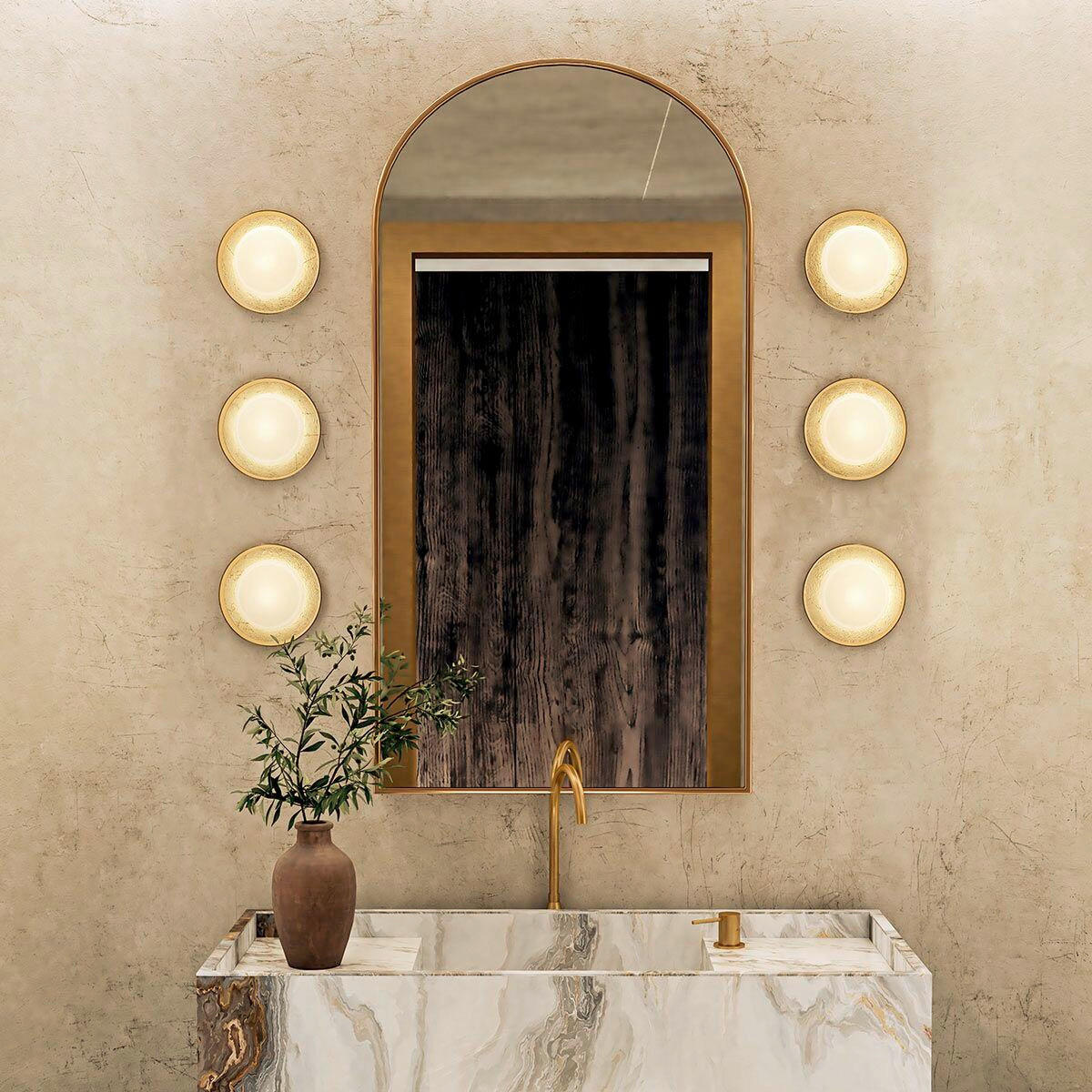 LED-WANDLEUCHTE    - Messingfarben, KONVENTIONELL, Glas/Stein (21,6/21,6/0,91cm) - Elstead Lighting