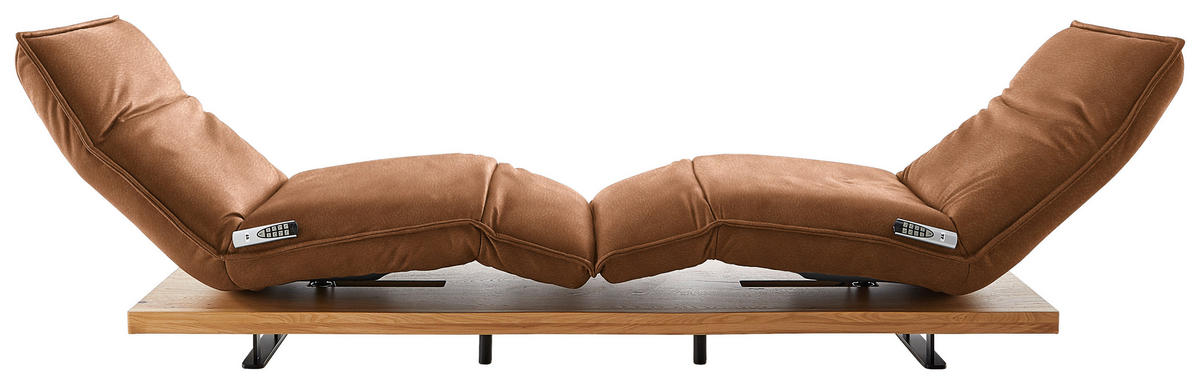 2-SITZER-SOFA in Echtleder Hellbraun  - Hellbraun/Eichefarben, Natur, Leder/Holz (240/63/115cm) - Koinor