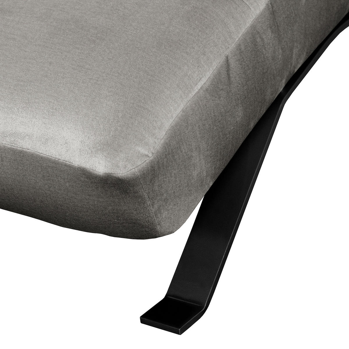 RELAXLIEGE SWING Samt Dunkelgrau  - Dunkelgrau/Schwarz, Design, Textil/Metall (65/65-95/171cm) - Livetastic