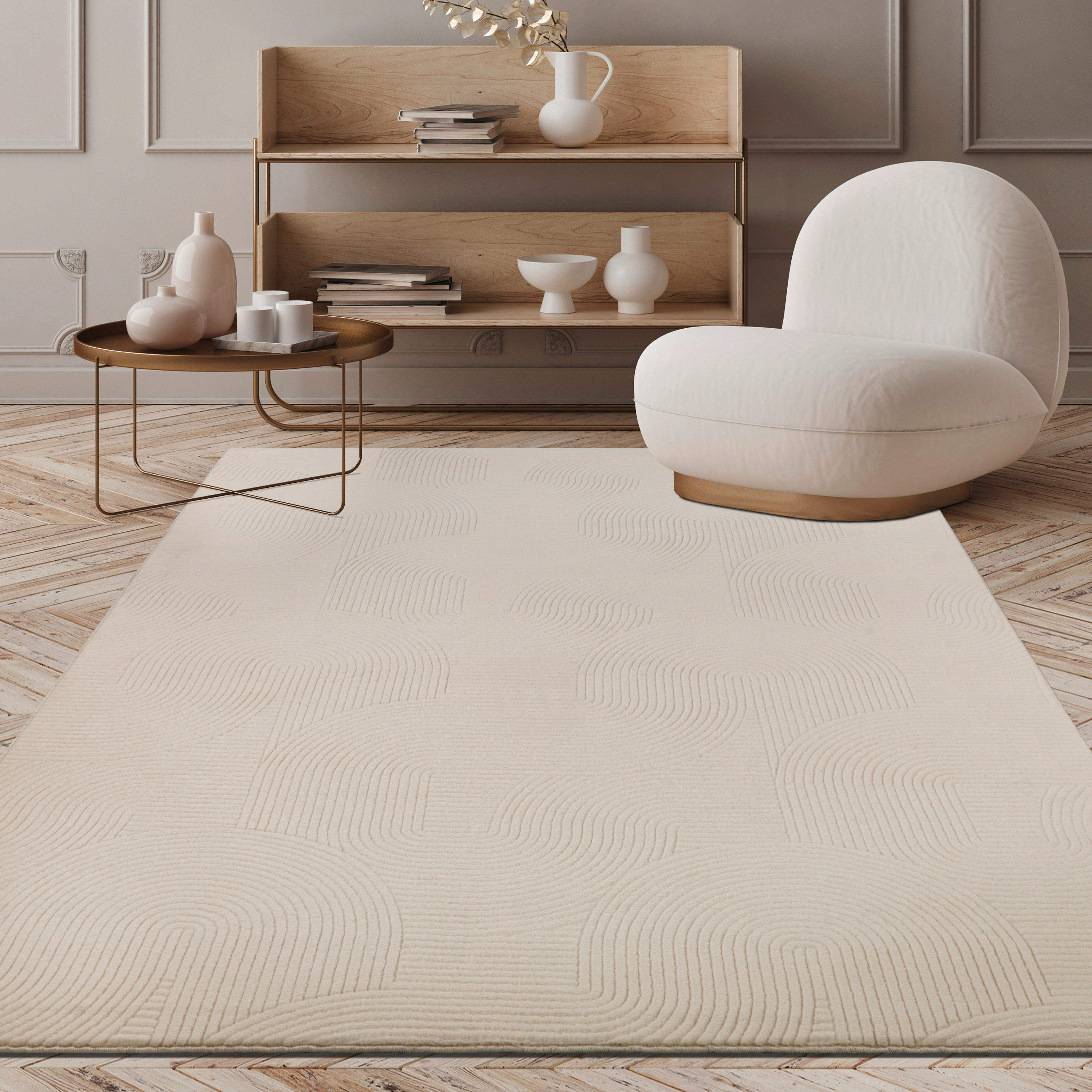 WEBTEPPICH 120/160 cm Stilo Creme  - Creme, KONVENTIONELL, Textil (120/160cm) - Novel