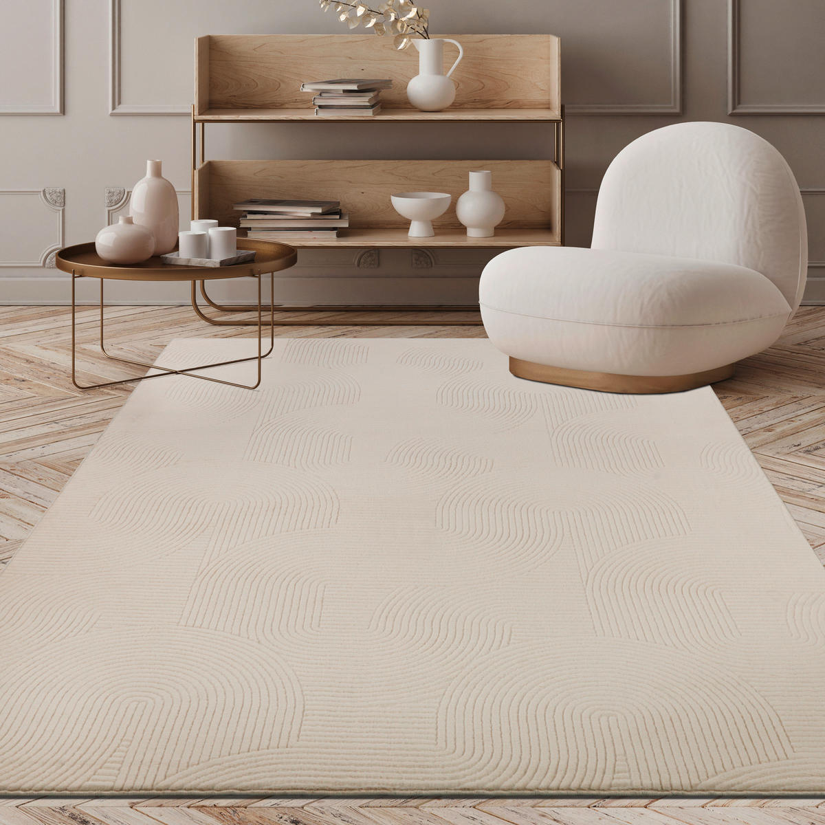 WEBTEPPICH 140/200 cm Stilo Creme  - Creme, KONVENTIONELL, Textil (140/200cm) - Novel