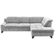 ECKSOFA in Chenille Grau  - Schwarz/Grau, KONVENTIONELL, Textil/Metall (281/200cm) - Carryhome