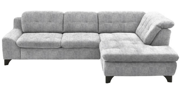 ECKSOFA in Chenille Grau  - Schwarz/Grau, KONVENTIONELL, Textil/Metall (281/200cm) - Carryhome