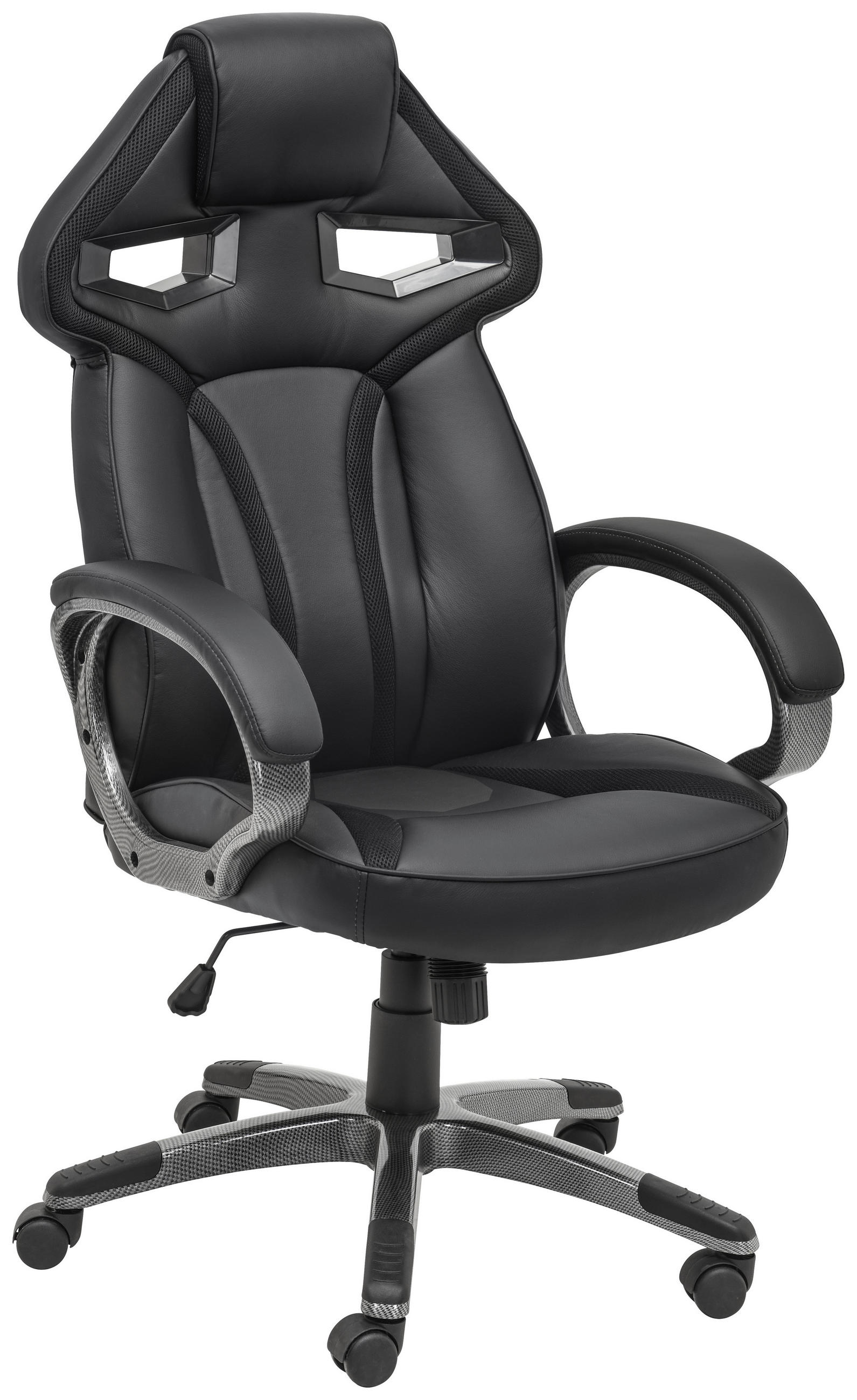 PISARNIŠKI STOL kovina, umetna masa, tekstil siva, črna - siva/črna, Design, kovina/umetna masa (63,5/119/129/74cm) - Hom`in