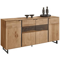SIDEBOARD Eichefarben  192/94/44 cm  - Eichefarben/Anthrazit, Natur, Glas/Holz (192/94/44cm) - Valnatura