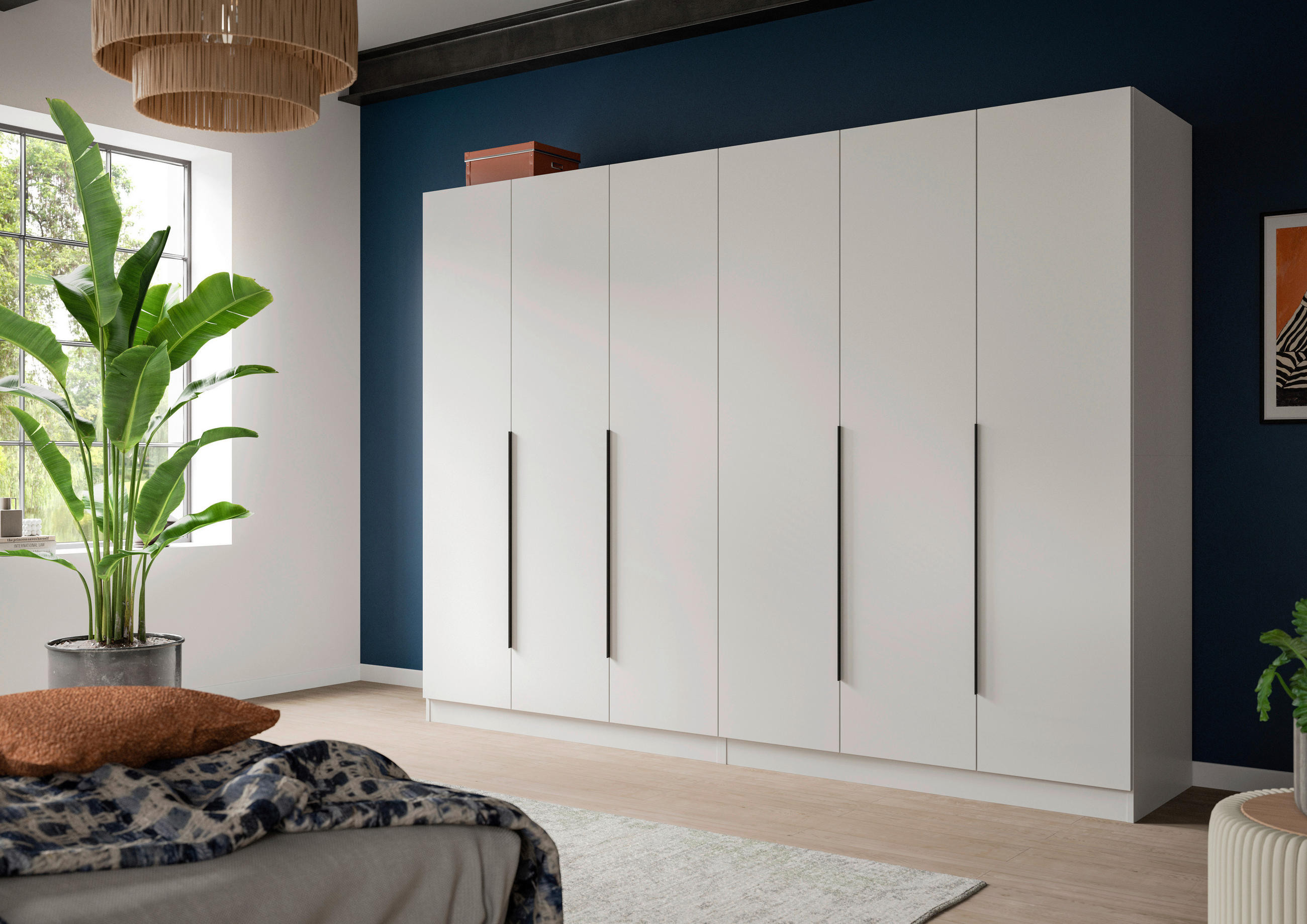 DREHTÜRENSCHRANK in Weiß - Schwarz/Weiß, MODERN, Holzwerkstoff (240/181/52cm) - MID.YOU