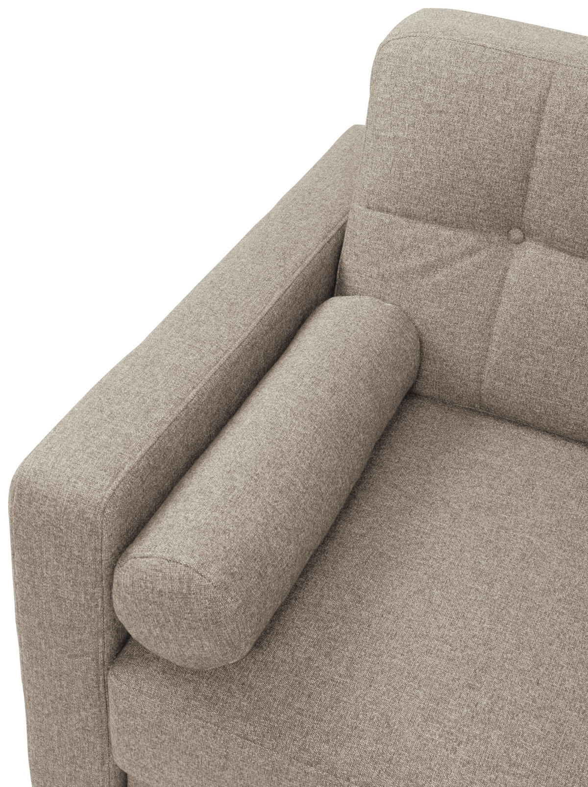 ECKSOFA in Chenille Beige  - Beige/Schwarz, Konventionell, Holz/Textil (223/157cm) - MID.YOU