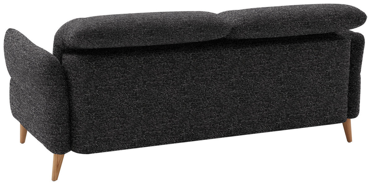 2-SITZER-SOFA in Webstoff Dunkelgrau  - Eiche Bianco/Dunkelgrau, Design, Holz/Textil (192-220/85-106/98-112cm) - Dieter Knoll